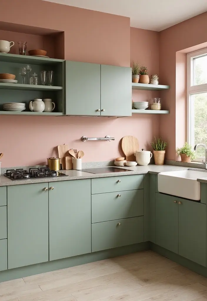 27 Midcentury Kitchen Remodel Ideas with Classic Charm - 16. Cohesive Color Palettes