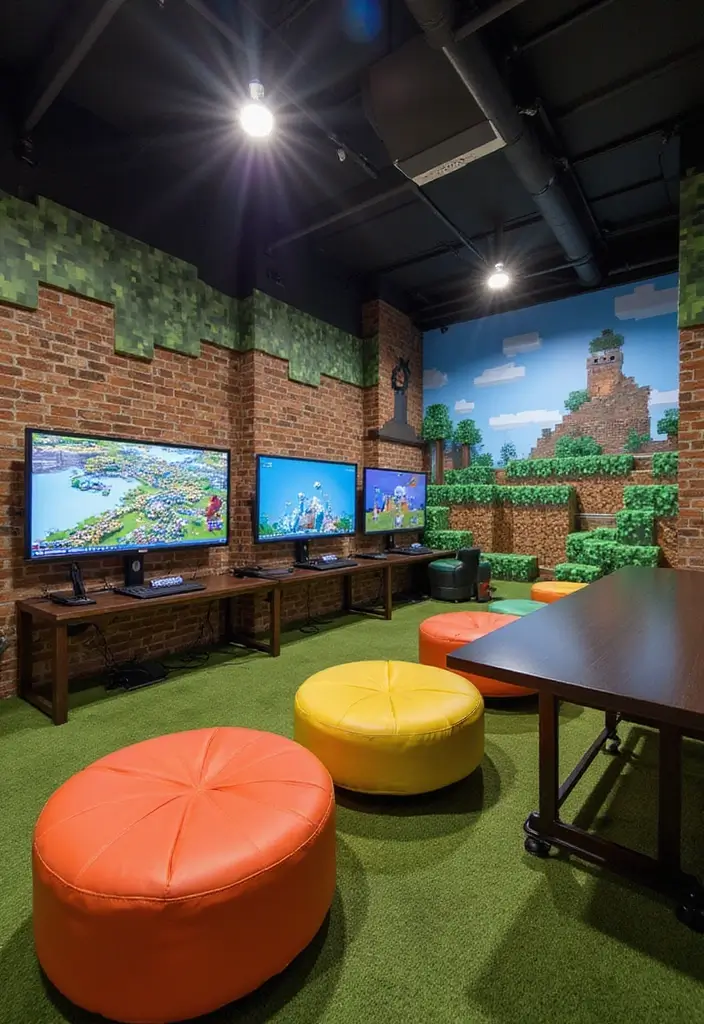 27 Minecraft Basement Ideas for Gaming Fans - 15. Interactive Play Area