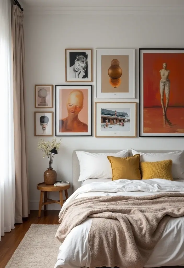27 New York Apartment Bedroom Inspirations to Copy - 16. Wall Art