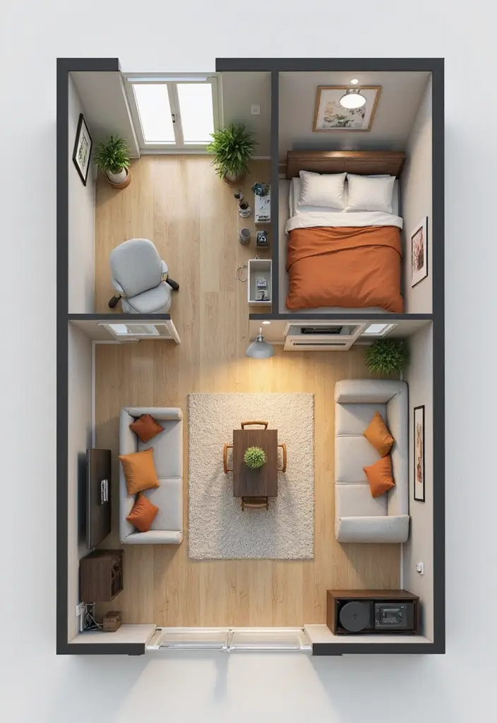 27 One Bedroom Apartment Floor Plans for Every Lifestyle - 14. Efficient Layouts