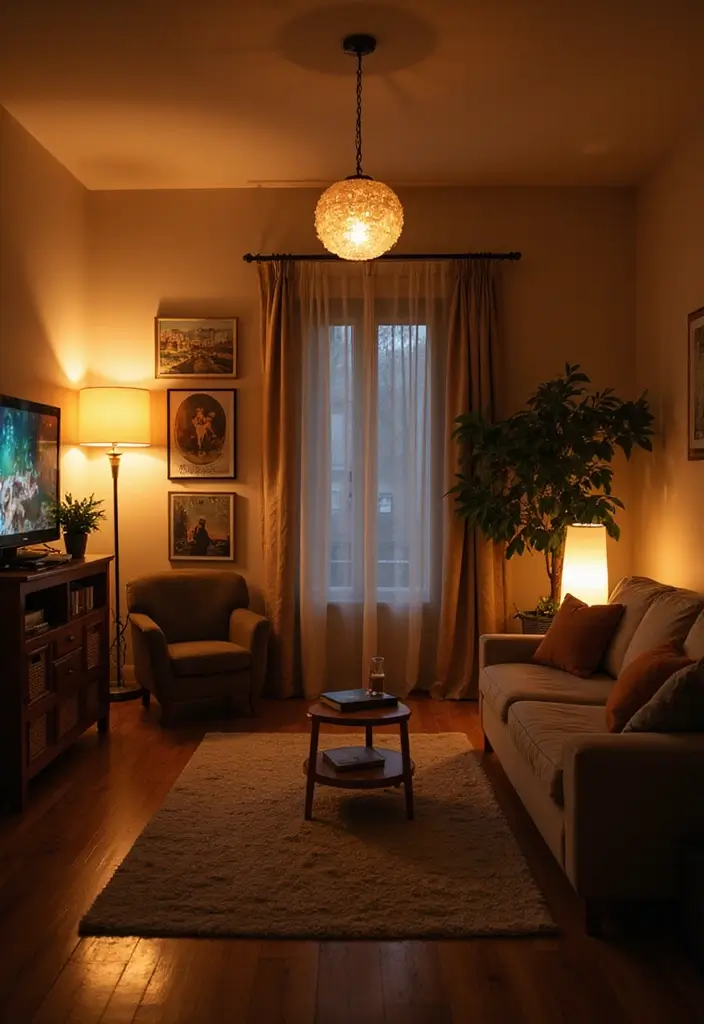 27 One Bedroom Apartment Floor Plans for Every Lifestyle - 15. Stylish Lighting Solutions