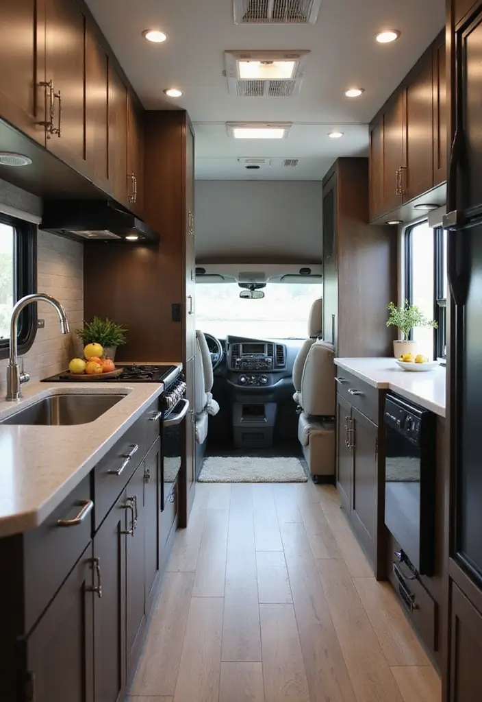 27 RV Kitchen Remodel Ideas for Road Warriors - 12. Smart Technology Integration