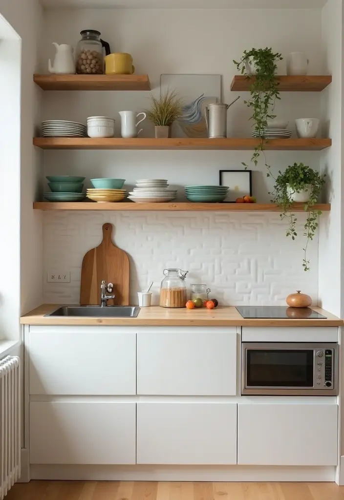 27 Small Living Room Kitchen Combo Layouts That Work - 1. Open Shelving for an Airy Feel