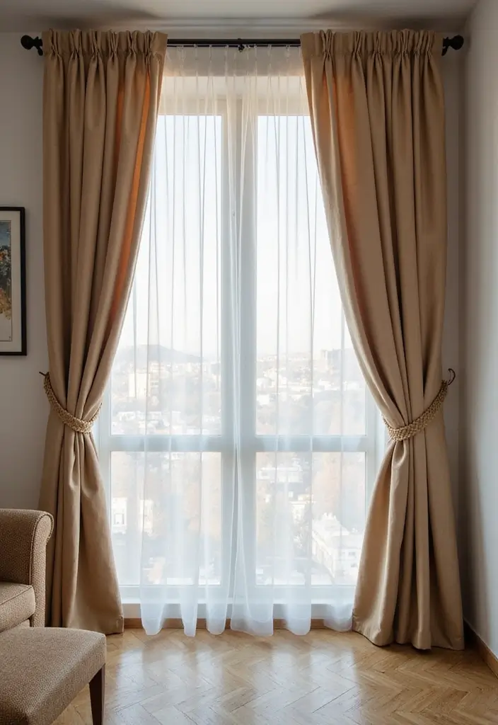 27 Stylish One Bedroom Apartment Ideas You’ll Love - 20. Stylish Window Treatments