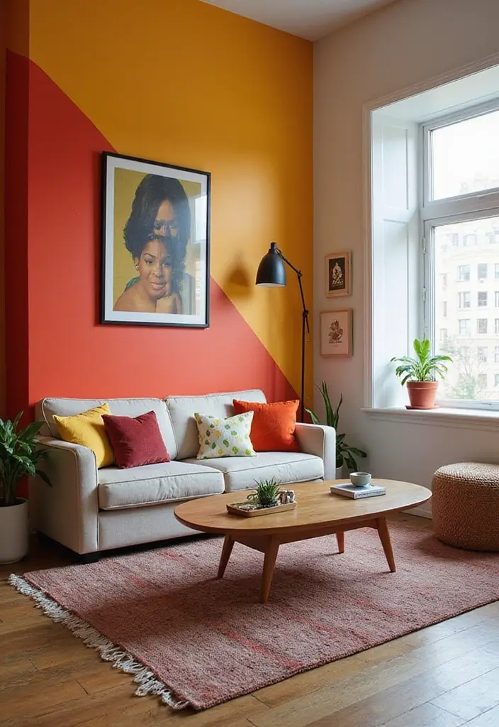 27 Stylish One Bedroom Apartment Ideas You’ll Love - 24. Fun Accent Walls