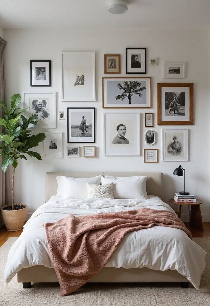 27 Stylish One Bedroom Apartment Ideas You’ll Love - 27. Create Your Own Gallery