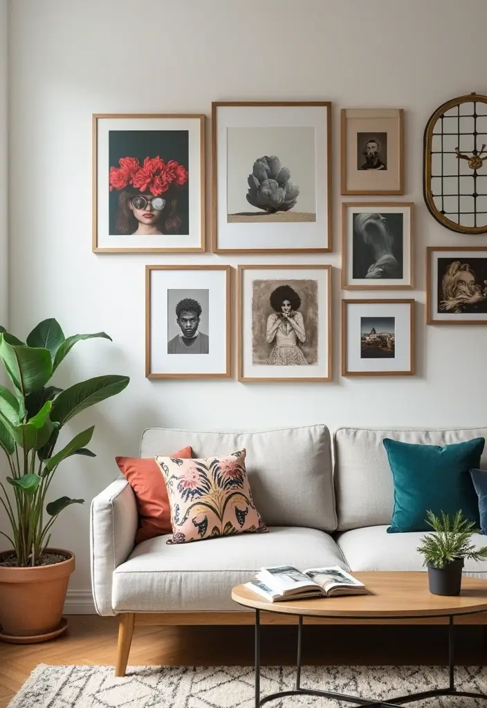 27 Stylish One Bedroom Apartment Ideas You’ll Love - 6. Artful Wall Decor