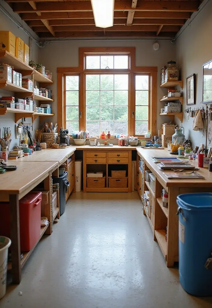 28 Basement Room Ideas to Fit Any Lifestyle - 12. Creative Craft Room