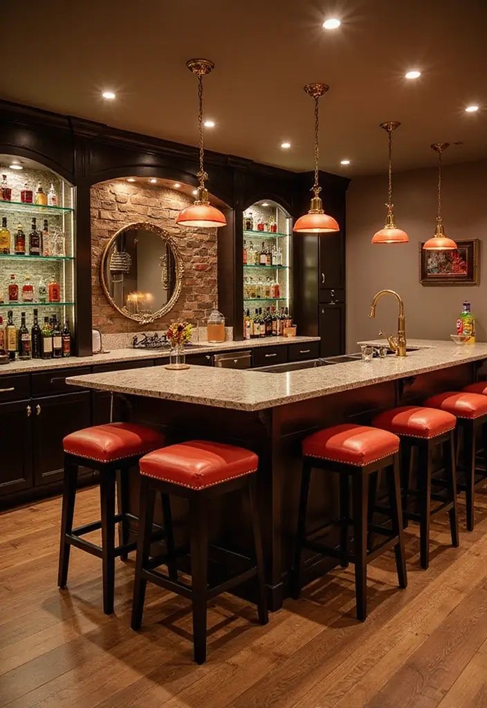 28 Basement Room Ideas to Fit Any Lifestyle - 13. Trendy Home Bar