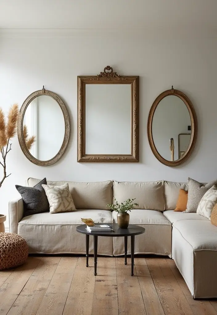 28 Home Decor Ideas Living Room Lovers Won’t Want to Miss - 19. Decorative Mirrors