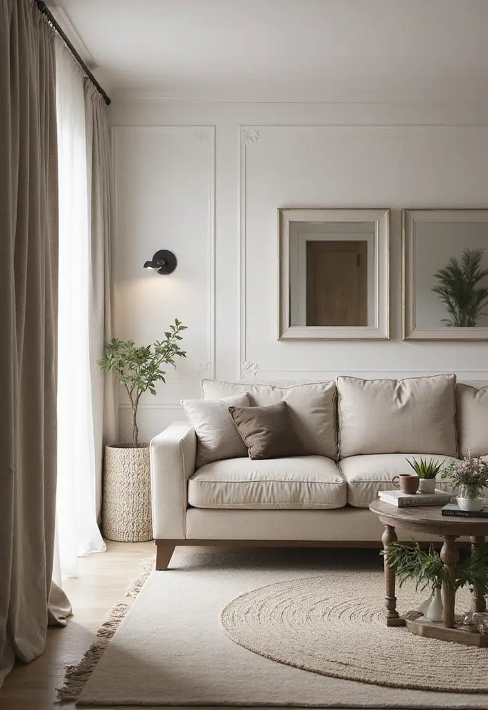 28 Long Living Room Layout Ideas for Narrow Spaces - 12. Creative Use of Mirrors