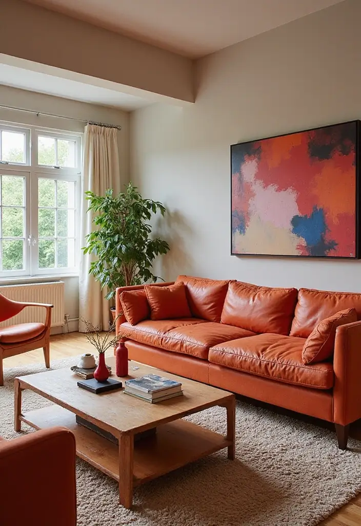 28 Rectangle Living Room Layout Ideas for Any Home - 10. Bold Color Accents