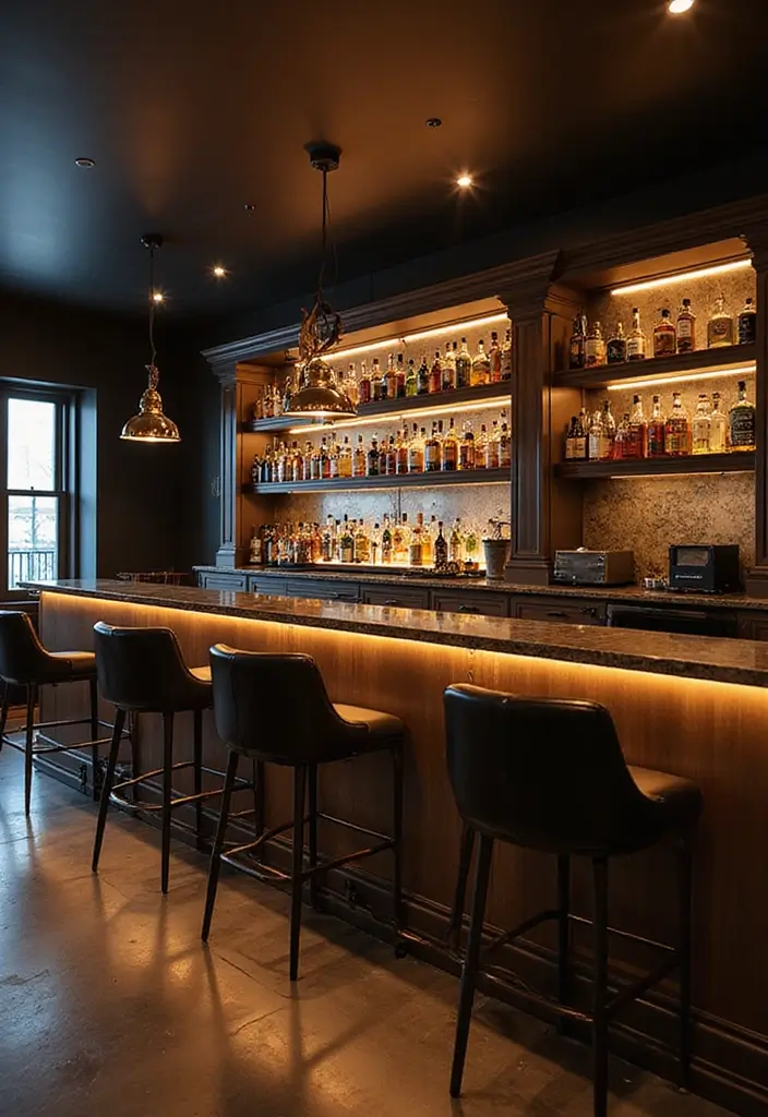 28 Stylish Basement Bar Ideas for Your Home Lounge - 16. Smart Technology Integration