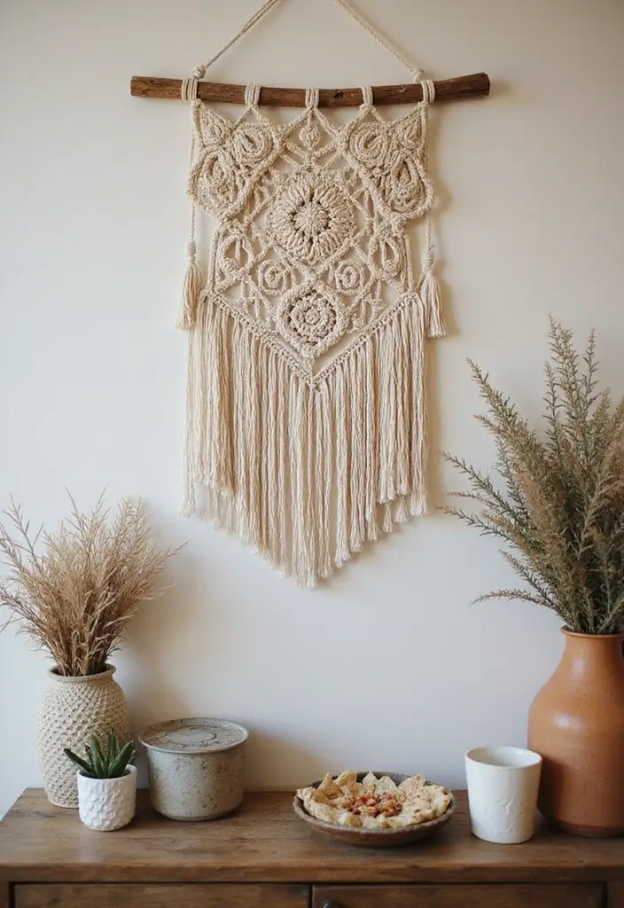 28 Thrifted Home Decor DIY Ideas to Save and Shine - 12. DIY Macrame Wall Hanging