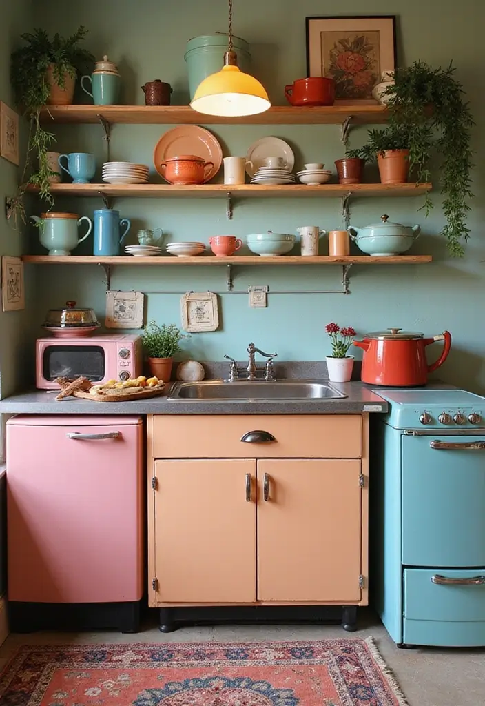 28 Trailer Kitchen Remodel Single Wide Solutions - 1. Vintage Charm with Retro Appliances