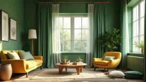 29 Curtains for Green Walls in Your Living Room – Top Picks