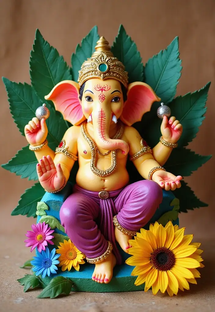 29 Ganesh Decoration Ideas for a Festive Home Decor - 1. Upcycled Paper Mache Ganesh Idols