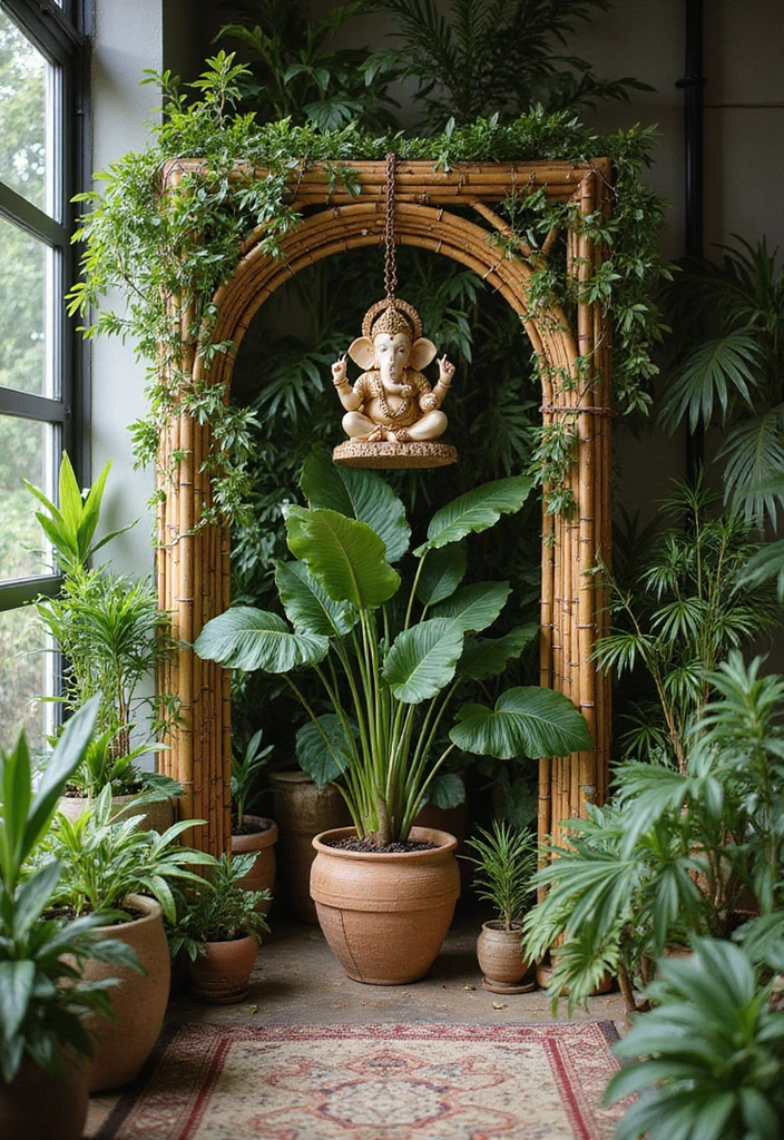 29 Ganesh Decoration Ideas for a Festive Home Decor - 15. Biophilic Decorations