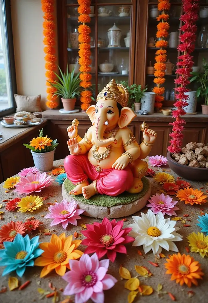 29 Ganesh Decoration Ideas for a Festive Home Decor - 24. Recycled Paper Decorations