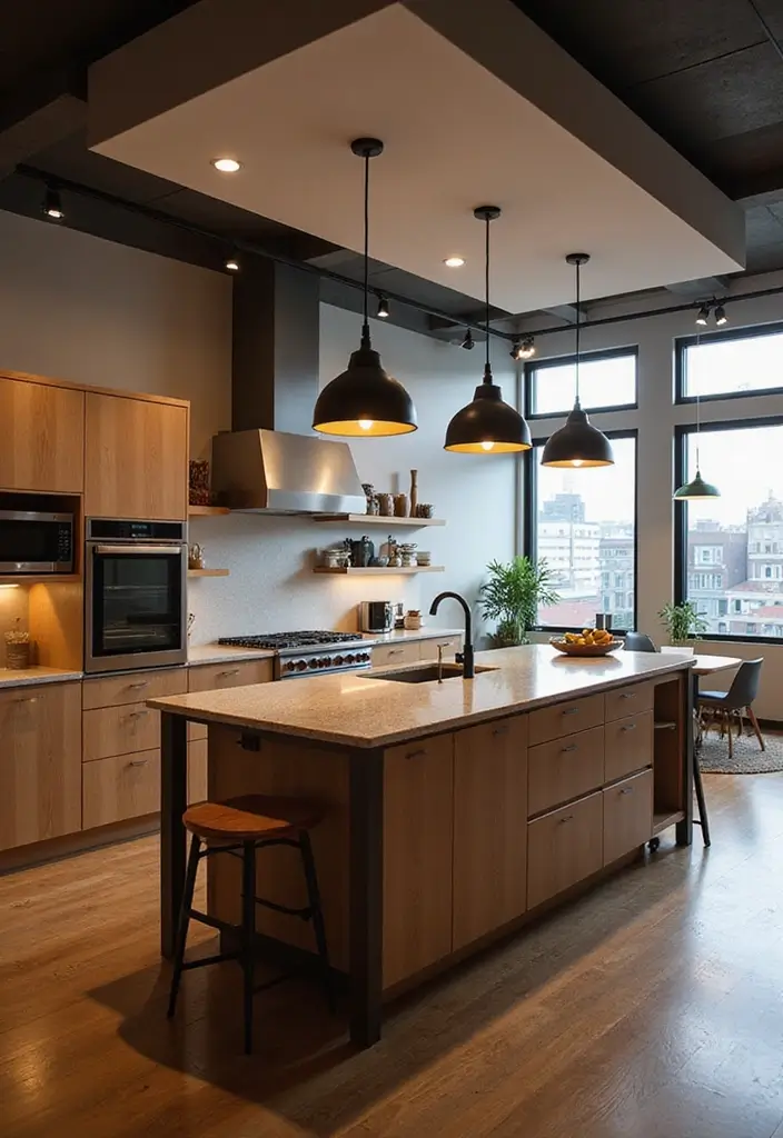 29 Kitchen Living Room Open Concept Ideas for Modern Homes - 11. Pendant Lighting