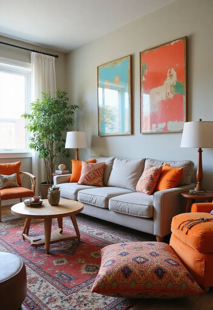 29 Living Room Layout Ideas That Balance Function and Style - 16. The Color Pop