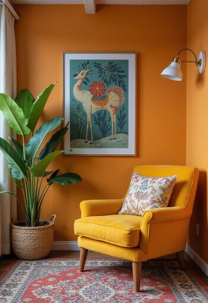 29 Moody Basement Ideas for a Dramatic Look - 16. Mood-Boosting Color Accents