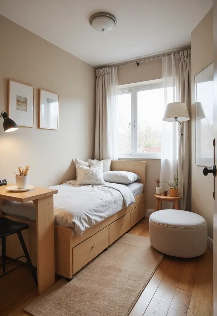 29 NYC Apartment Bedroom Designs that Inspire - 14. Multi-Functional Furniture