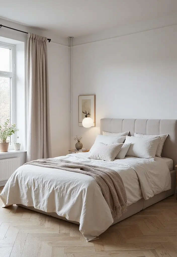29 NYC Apartment Bedroom Designs that Inspire - 16. Scandinavian Simplicity