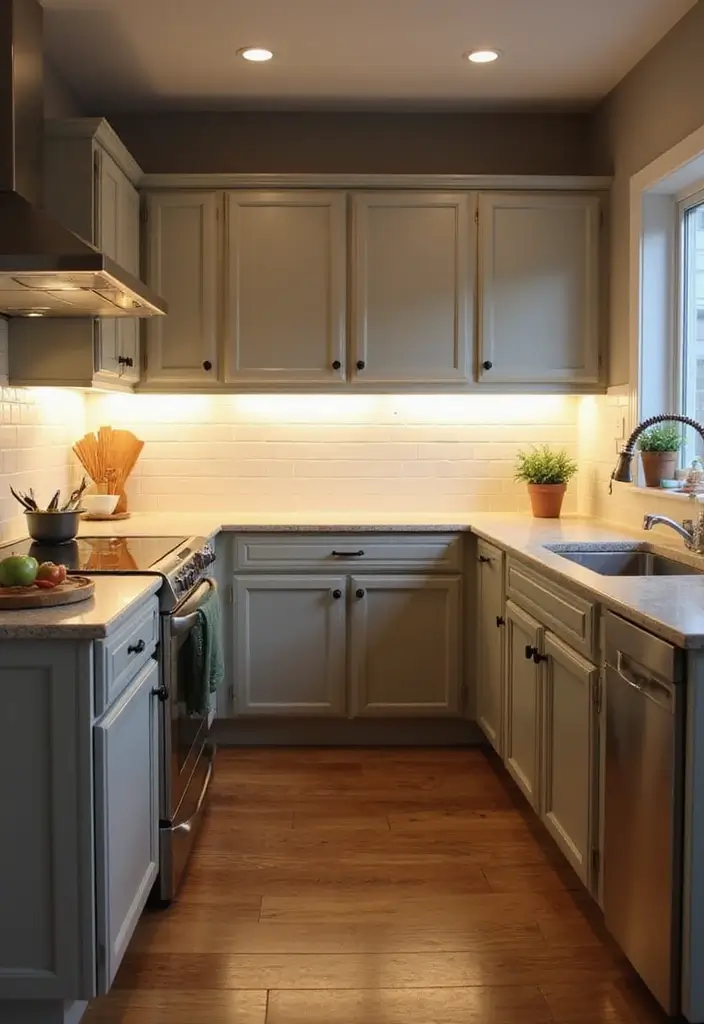 29 Tiny Kitchen Remodel Tips for Small Homes - 12. Install Under-Cabinet Lighting