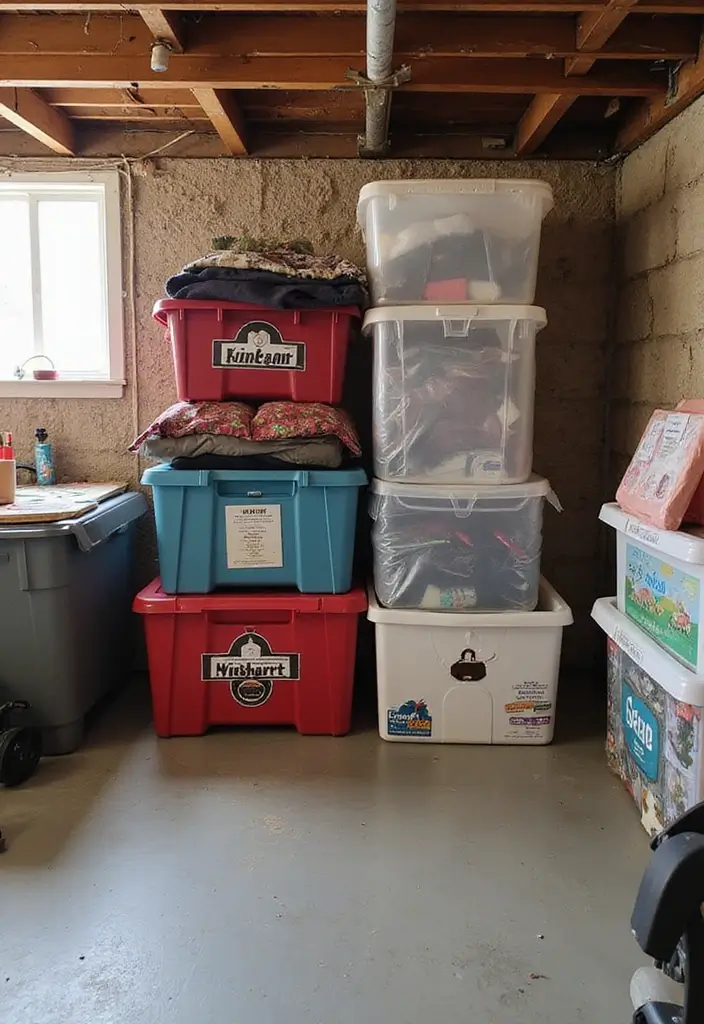 29 Unfinished Basement Ideas to Transform Your Space - 11. Seasonal Storage Solutions