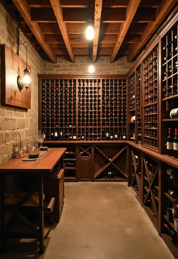 29 Unfinished Basement Ideas to Transform Your Space - 15. Vintage Wine Cellar