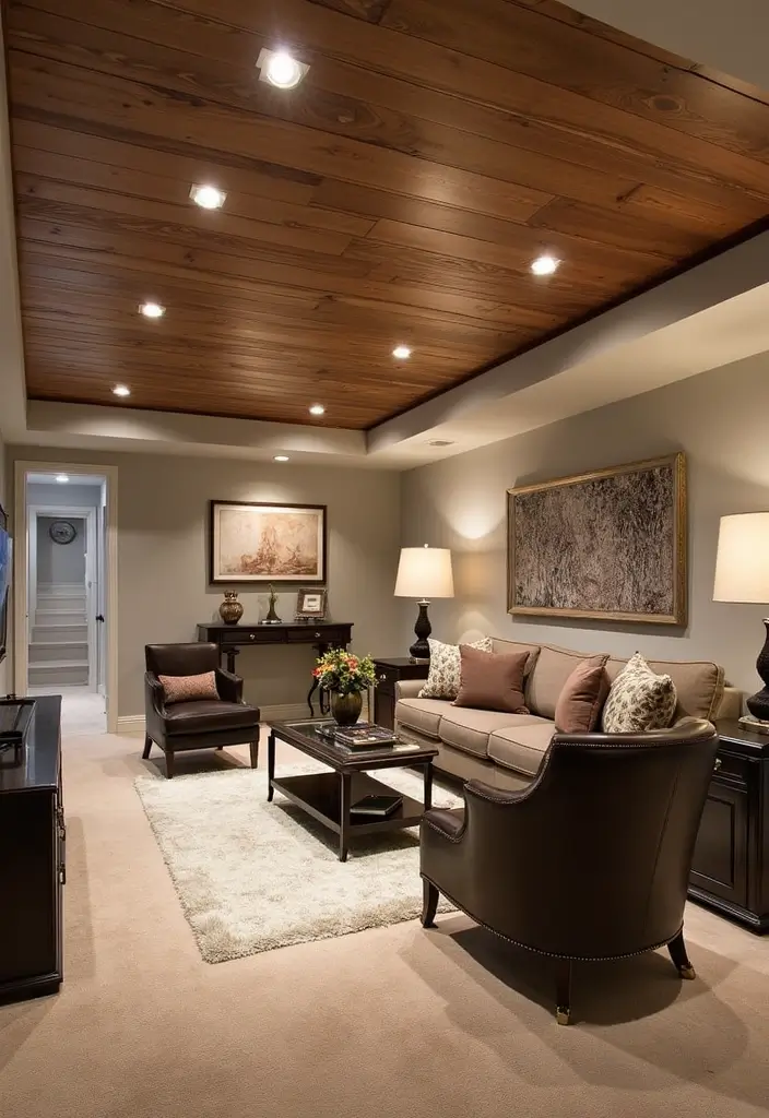 30 Basement Ceiling Ideas That Add Character and Style - 11. Faux Finishes