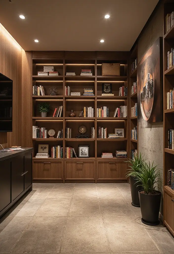 30 Basement Ceiling Ideas That Add Character and Style - 13. Wall-Mounted Shelves