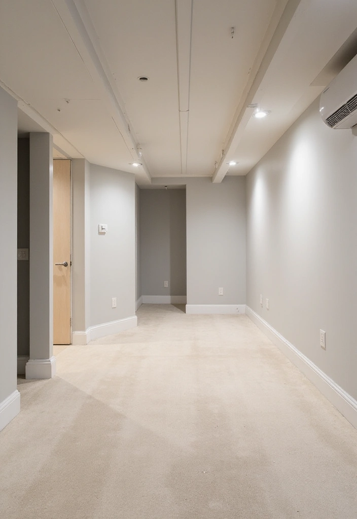 30 Basement Ceiling Ideas That Add Character and Style - 15. Minimalist Paneling