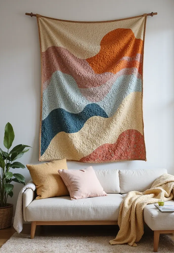 30 Dollar Tree Home Decor Ideas Anyone Can Do - 11. Fabric Wall Hangings