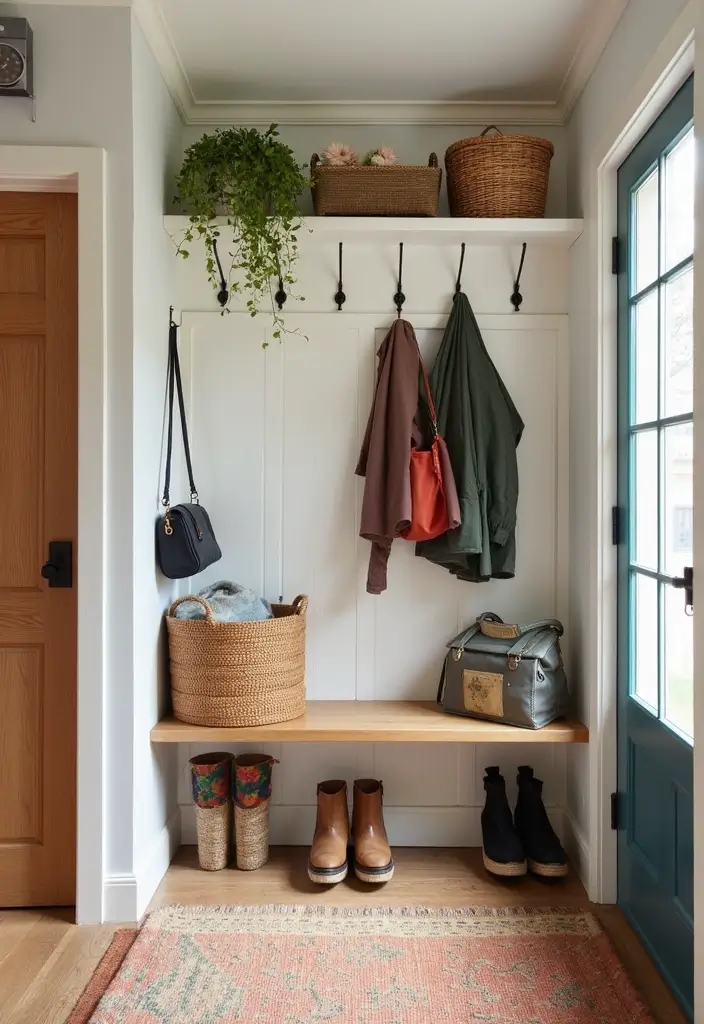 30 Eco-Friendly 3 Bedroom Apartment Concepts for Growing Families - 18. Stylish Entryway Solutions