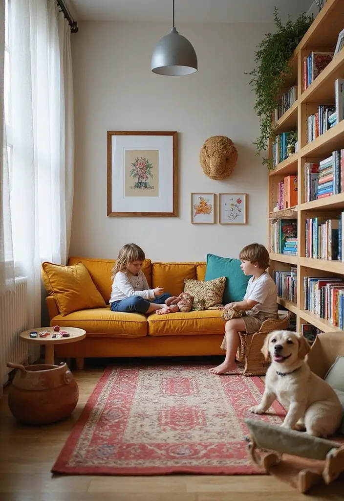 30 Eco-Friendly 3 Bedroom Apartment Concepts for Growing Families - 28. Fun Family Corners