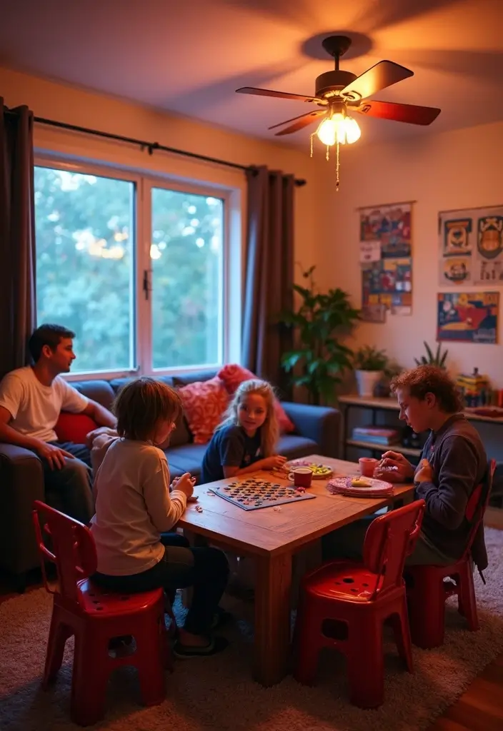 30 Eco-Friendly 3 Bedroom Apartment Concepts for Growing Families - 30. Family Game Nights