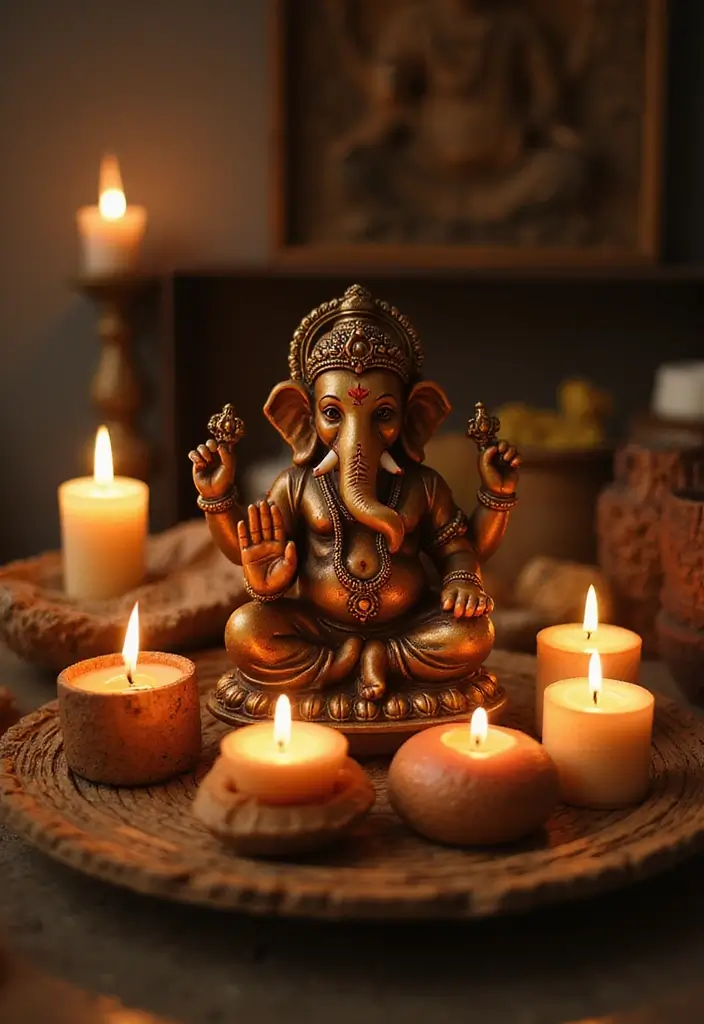 30 Eco-Friendly Ganesha Decoration Ideas for Every Festive Season - 11. Organic Candles
