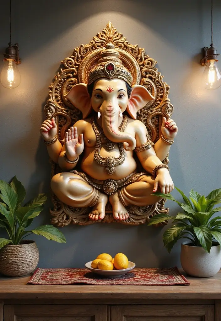 30 Eco-Friendly Ganesha Decoration Ideas for Every Festive Season - 15. Customized Ganesha Wall Art