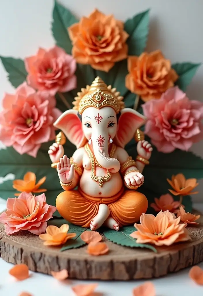 30 Eco-Friendly Ganesha Decoration Ideas for Every Festive Season - 2. Eco-Friendly Decorative Flowers