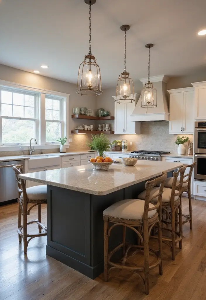 30 Kitchen Remodel Ideas with Islands for Added Functionality - 1. Multi-Functional Island with Seating