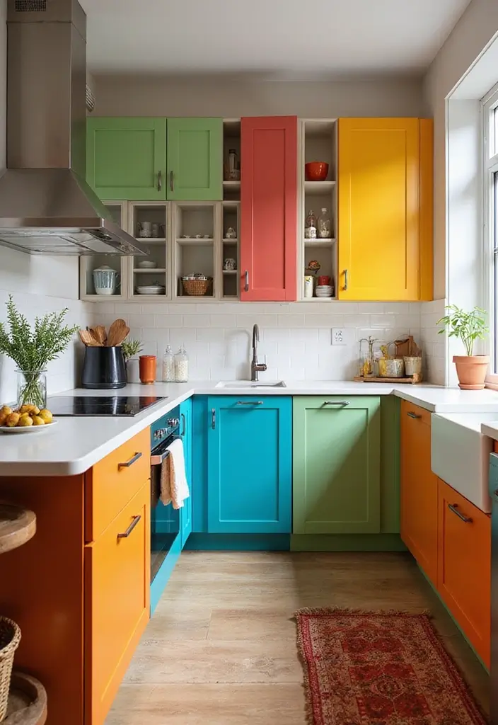 30 Kitchen Remodel Inspiration for Modern Homes - 16. Colorful Cabinets