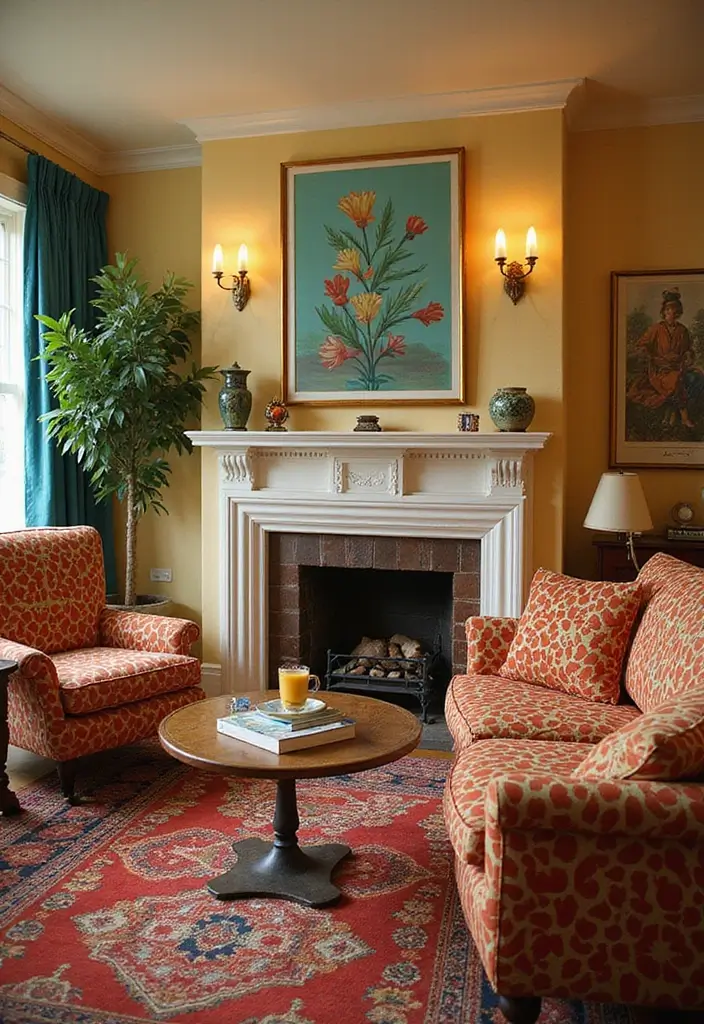 30 Zepeto Background Aesthetic Living Room Inspirations - 14. Retro Revival