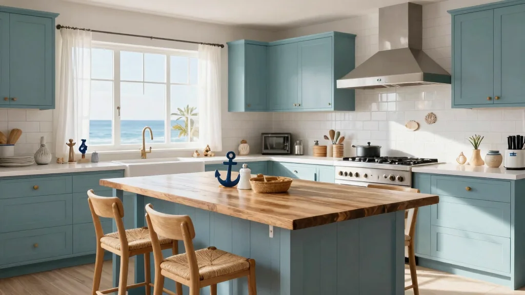 15 Coastal Kitchen Island Ideas for a Breezy Feel
