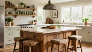 17 Rustic Kitchen Island Ideas with Warm Wood Tones