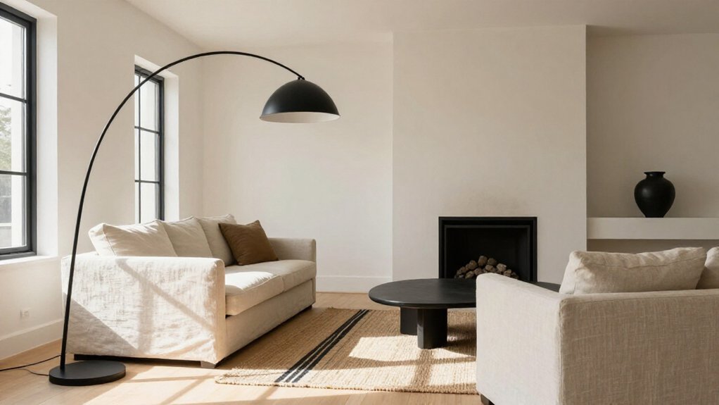 black accented light living rooms