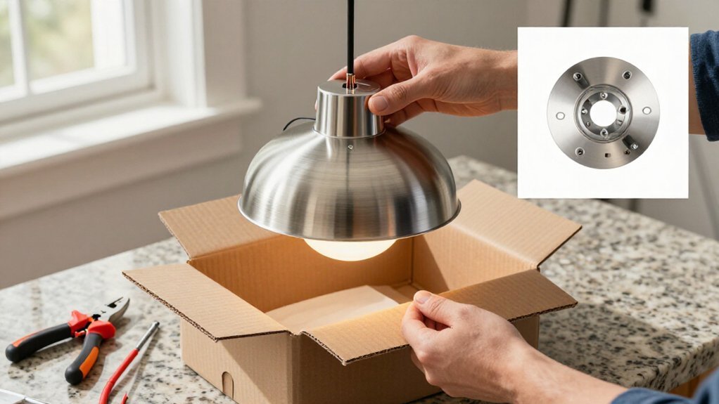 match bracket to ceiling box